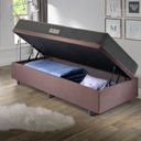 Ver imagem 3 de Base Box Baú 88x188 Suede com Colchão Dual Firm Espuma Ecoflex