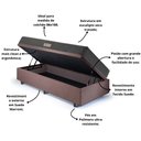 Ver imagem 4 de Base Box Baú 88x188 Suede com Colchão Dual Firm Espuma Ecoflex