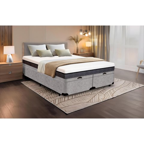 Cama Box Baú King Size Bipartida Serenelife - Tecido Alpha 56