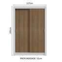 Ver imagem 4 de Guarda-roupa Solteiro 2 Portas de Correr Branco/rustic Milano Madesa