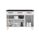 Ver imagem 4 de Gabinete P/pia Cozinha Balcão Mirage New Aço 3 Portas e 3 Gavetas C/tampo 120cm Branco - Telasul