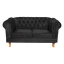Ver imagem 1 de Namoradeira Chesterfield Duque Suede Preto/ Decoração, Studio, Sala de Estar, Recepção, Escritório