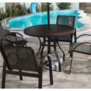 Ver imagem 2 de Mesa 90cm Sevilla Ripada Alumínio Área Externa Interna Jardim Marrom
