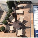 Ver imagem 3 de Mesa 90cm Sevilla Ripada Alumínio Área Externa Interna Jardim Marrom