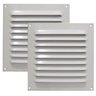 Kit 2 Grades Ventilação Alumínio Branca 20x20cm ITC Com Tela - 1