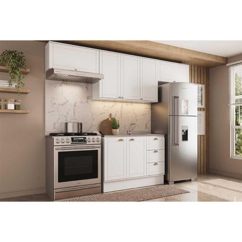 Kit de Cozinha Completa 4 Peças Bella (3aéreos+1balcão) C4p173 Branco - Carraro