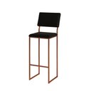 Ver imagem 2 de Banqueta Alta Encosto Nina Industrial Moderna para Cozinha Bar Bancada Assento Corino - Cobre/preto