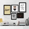 Kit 5 Quadros decorativos frases love amor com Vidro e moldura - 1