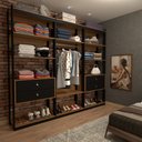 Ver imagem 1 de Closet Industrial Marseille 4 Gavetas 6 Prateleiras 1 Cabideiro Black/brise - Panorama Móveis