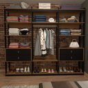 Ver imagem 2 de Closet Industrial Marseille 4 Gavetas 6 Prateleiras 1 Cabideiro Black/brise - Panorama Móveis