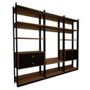 Ver imagem 3 de Closet Industrial Marseille 4 Gavetas 6 Prateleiras 1 Cabideiro Black/brise - Panorama Móveis
