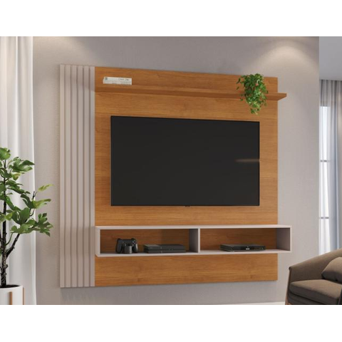 Painel Agrado para TV até 65" JCM Movelaria - Cinamomo/Off