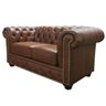 Sofá de Couro Chesterfield 2 Lugares - Conhaque - 2