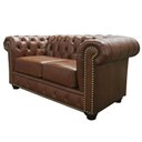 Ver imagem 2 de Sofá de Couro Chesterfield 2 Lugares - Conhaque