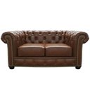 Ver imagem 1 de Sofá de Couro Chesterfield 2 Lugares - Conhaque