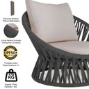 Ver imagem 3 de 04 Poltrona Área Externa Monza Alumínio Pintura Corda Náutica