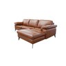 Sofá de Couro Asti 3 Lugares com Chaise Direita - Conhaque com Brilho - 3