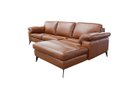 Ver imagem 3 de Sofá de Couro Asti 3 Lugares com Chaise Direita - Conhaque com Brilho