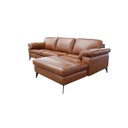 Ver imagem 3 de Sofá de Couro Asti 3 Lugares com Chaise Direita - Conhaque com Brilho