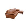 Sofá de Couro Asti 3 Lugares com Chaise Direita - Conhaque com Brilho - 5