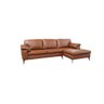 Sofá de Couro Asti 3 Lugares com Chaise Direita - Conhaque com Brilho - 2