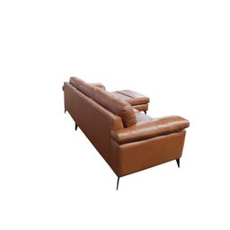 Sofá de Couro Asti 3 Lugares com Chaise Direita - Conhaque com Brilho - 6