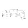 Sofá de Couro Asti 3 Lugares com Chaise Direita - Conhaque com Brilho - 7