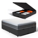 Ver imagem 1 de Cama Box Baú King + Colchão de Espuma D45 com Pillow Top