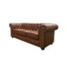 Sofá de Couro Chesterfield 3 Lugares - Conhaque - 2