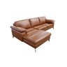 Sofá de Couro Asti 3 Lugares com Chaise Esquerda - Conhaque com Brilho - 4