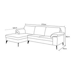 Sofá de Couro Asti 3 Lugares com Chaise Esquerda - Conhaque com Brilho - 7