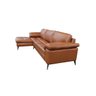 Sofá de Couro Asti 3 Lugares com Chaise Esquerda - Conhaque com Brilho - 5