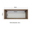 Ver imagem 2 de Armário Aéreo 80 Cm Nicho Aberto para Cozinhas Lux, Glamy, Agata, Stella Rustic Madesa
