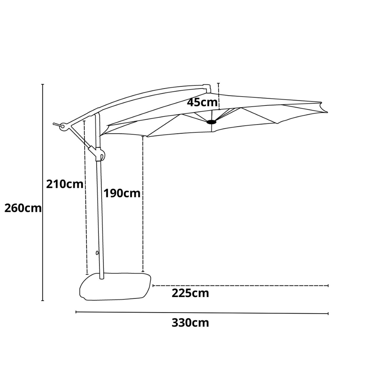 Ombrelone Noronha Standard 3m Diametro C/ Base 60l Sol&sombra Bege Cor - 4