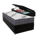 Ver imagem 1 de Cama Box Baú Solteiro Preto e Colchão Airtech 100 D33 Ortobom