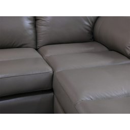 Sofá de Couro Asti 2 Lugares com Chaise Direta - Avelã - 7