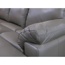 Sofá de Couro Asti 2 Lugares com Chaise Direta - Avelã - 9