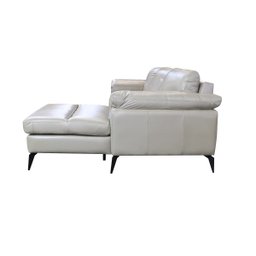 Sofá de Couro Asti 2 Lugares com Chaise Direta - Avelã - 5