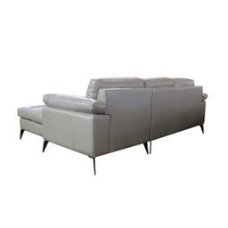 Sofá de Couro Asti 2 Lugares com Chaise Direta - Avelã - 6