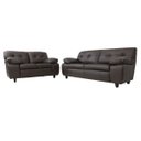 Ver imagem 1 de Conjunto Sofá de Couro Marselha - 3 e 2 Lugares - Marrom Pigmentado