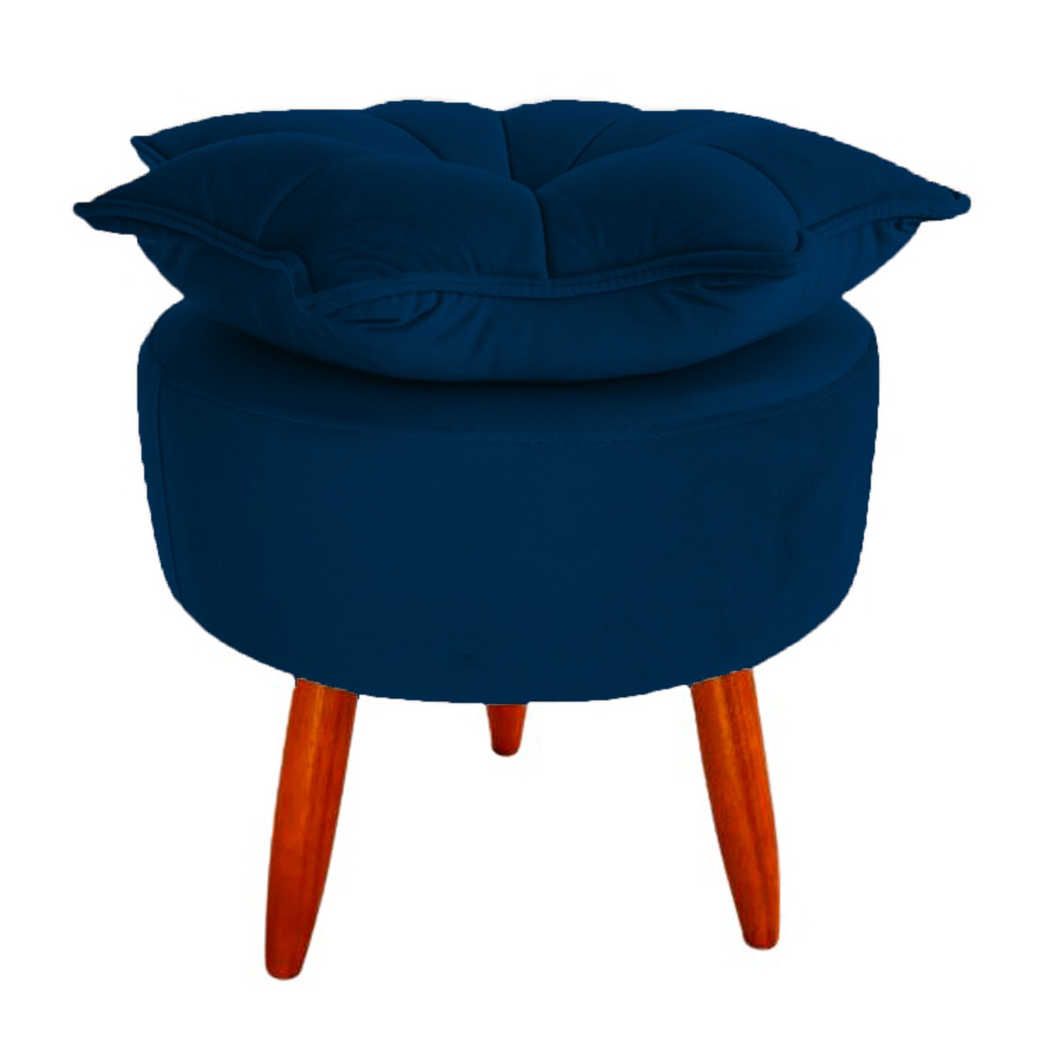 Puff Pétala Moderno Veludo Azul Marinho | MadeiraMadeira