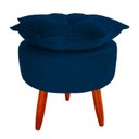 Ver imagem 1 de Puff Pétala Moderno Veludo Azul Marinho