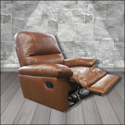 Poltrona do Papai de Couro Genova - Conhaque