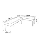 Ver imagem 4 de Banco de Canto Estofado Sira Suede Cinza Pés Palito Castanho C05 - D'Rossi Banco de Canto;banco para