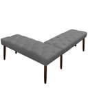 Ver imagem 2 de Banco de Canto Estofado Sira Suede Cinza Pés Palito Castanho C05 - D'Rossi Banco de Canto;banco para