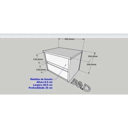 Mesa de Cabeceira Suspensa com 2 Gavetas MDF 15mm Branco 1 Unid - 5