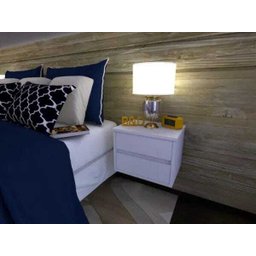 Mesa de Cabeceira Suspensa com 2 Gavetas MDF 15mm Branco 1 Unid - 4