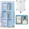 Armario Organizador 6 Portas Guarda Roupa Brinquedos Modular Estante Desmontavel Multiuso Azul - 1