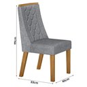 Ver mais imagens de Mesa de Jantar Dora 160x80 Vidro 40 mm Cinamomo Off White com Kit 6 Cadeiras Linho Prata- Valdemóvei