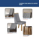 Ver imagem 6 de Mesa de Jantar Dora 160x80 Vidro 40 mm Cinamomo Off White com Kit 6 Cadeiras Linho Prata- Valdemóvei